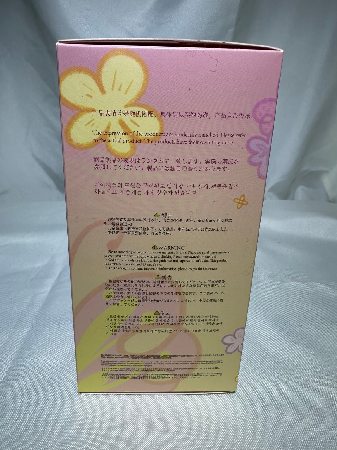 Side of Baby Three Where is Spring box with expression and fragrance information
